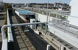 縦分離方式のトールゲート。右レーンをETC専用とする。