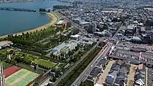びわ湖大津プリンスホテルから近江大橋方面を眺める（2013年7月）