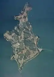 大飛島の航空写真。国土交通省 「国土画像情報（カラー空中写真）」を基に作成。