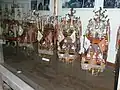 姥神大神宮内・模型山車館に展示の山車模型２（右より聖武山・譽山・義公山・楠公山）