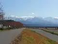 姫川河口付近より望む頸城山塊