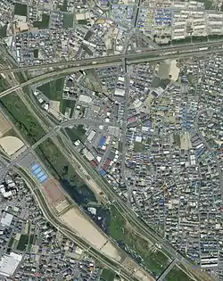 穝地区の航空写真。国土交通省 「国土画像情報(カラー空中写真)」を基に作成。