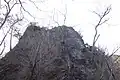岩櫃山山頂部の鎖場