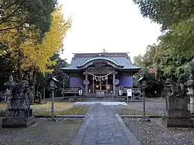 島穴神社拝殿(2017年撮影)古代の海上郡にあった式内社の一つ