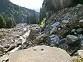 崩落した林道高棚線