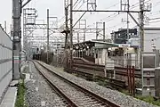 工事中の上り仮線（2022年5月）