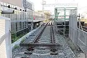 南側から見た工事中の仮2番のりば（2022年5月）
