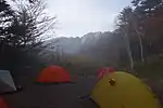 眺めの良い徳本峠のテント場