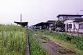 サイクリングロードとして改修前の筑波駅構内（1997年7月）旧2・3番線ホームが残置されている