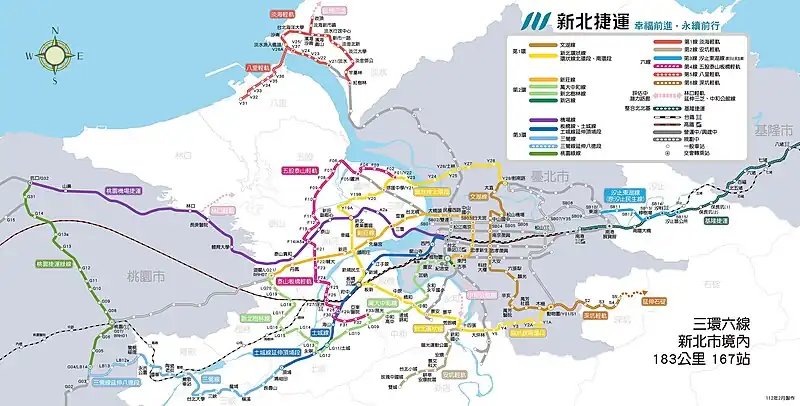 新北市捷運建設計画図。