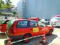 カーゴ 熊本市消防局の連絡車（リア）