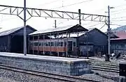 駅構内に併設されていた車両区(1987年)