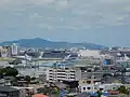 旧・延命寺八景園地区からの眺望。遠くに若戸大橋。