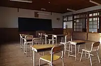 校内でもっとも古い意匠を残す教室