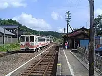 駅構内にあったアケチ1形の廃車体（2004年）