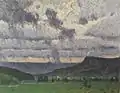 曇りの日の外輪　1974年　112.1×145.5cm　第6回日展
