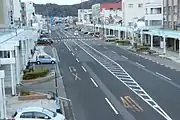 歩道拡幅事業を行う前の本町一丁目商店街（2017年1月）