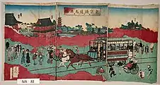 「東京鉄道馬車図　浅草寺景」