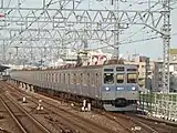 8637F「TOQ-BOX号」青帯装飾・ステッカー撤去後（2015年4月25日 二子玉川駅）