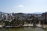 天守からの景色(西)(2018年(平成30年)3月)