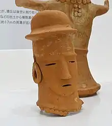 人物頭部（通称「寅さん埴輪」）（柴又八幡神社古墳出土）葛飾区郷土と天文の博物館展示