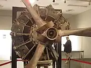 栄一二型（製造番号125166）。零戦二二型とともに展示されていたもの（2014年11月撮影）