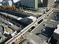 北口を中心とした駅全景(2010年12月)