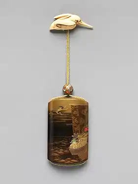 宝船蒔絵印籠、梶川文竜斎作、江戸時代、19世紀、メトロポリタン美術館蔵