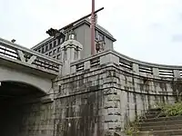 乙川左岸橋詰の石積(2013年(平成25年)7月)