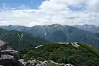 水晶岳、赤牛岳、薬師岳（前烏帽子岳より）