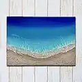 ベニヤ板の上にレジンを流した波アート