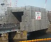港一号橋梁補修工事中（2013年2月23日）