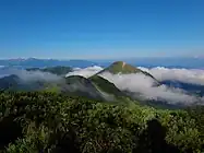 火打山から見た後立山連峰と焼山