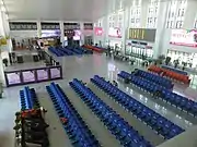琿春駅2Fから構内全体を見渡す