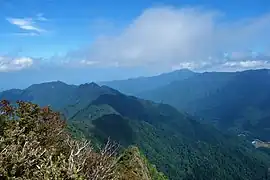 祖母山山頂からの傾山