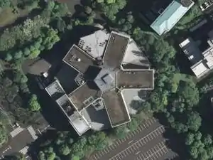 科学技術館上空写真 (2009年撮影)