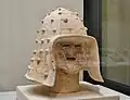 埴輪 武人頭部埼玉県立さきたま史跡の博物館展示。