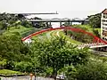 松園別館から望む美崙渓の河口
