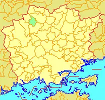 旧・美甘村の位置