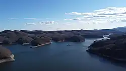 羽鳥集落の沈む羽鳥湖