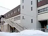 さっぽろ雪まつりの際臨時出口として使用されていた階段(2005年2月 現在は撤去)