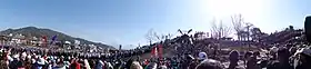 宮川にある御柱祭の木落し坂