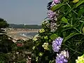 山門前から由比ヶ浜と材木座海岸を望む(2010年6月撮影)