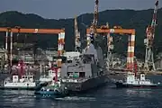 進水式当日の「しらぬい」