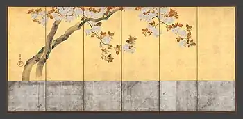 桜図屏風(メトロポリタン美術館)