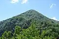 鍬崎山山頂部を登山道から眺める