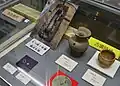 七つ塚1号墳出土品笠岡市立郷土館展示。