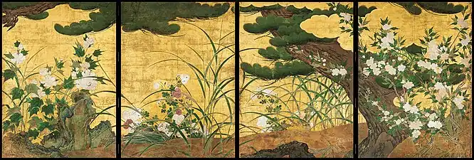 松に秋草図(旧祥雲寺障壁画のうち)智積院蔵