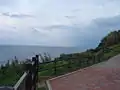 雲の奥に屋久島が。