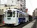 阪堺電気軌道モ501形504号「大阪市立大学医学部付属病院」（2017年1月3日）